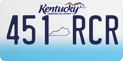 KY license plate 451RCR