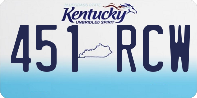 KY license plate 451RCW