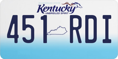 KY license plate 451RDI