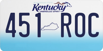 KY license plate 451ROC