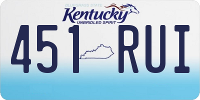 KY license plate 451RUI