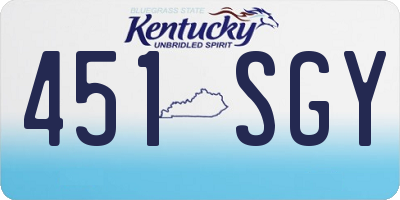 KY license plate 451SGY
