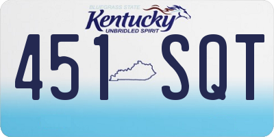 KY license plate 451SQT