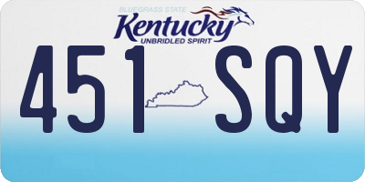 KY license plate 451SQY