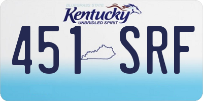 KY license plate 451SRF