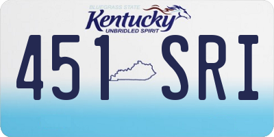 KY license plate 451SRI