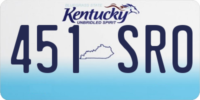 KY license plate 451SRO