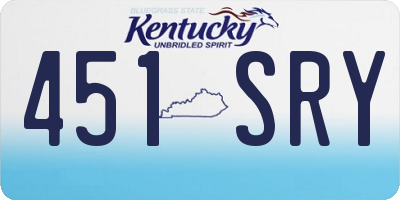 KY license plate 451SRY