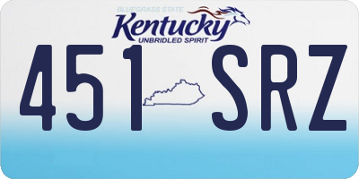KY license plate 451SRZ