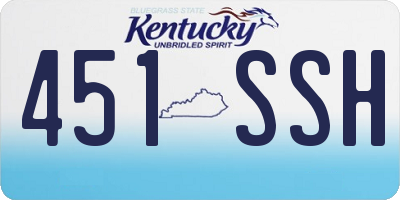 KY license plate 451SSH