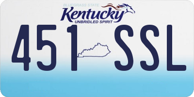 KY license plate 451SSL
