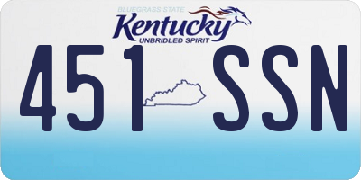 KY license plate 451SSN