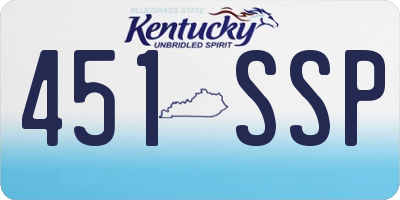 KY license plate 451SSP