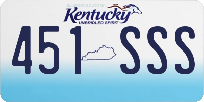 KY license plate 451SSS