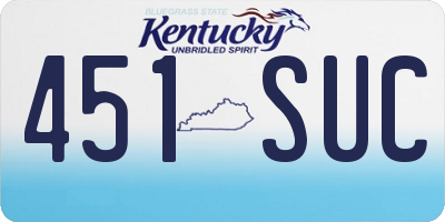 KY license plate 451SUC