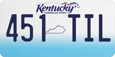 KY license plate 451TIL