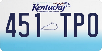 KY license plate 451TPO