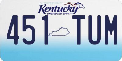 KY license plate 451TUM