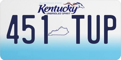 KY license plate 451TUP