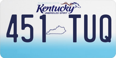 KY license plate 451TUQ