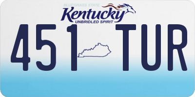 KY license plate 451TUR
