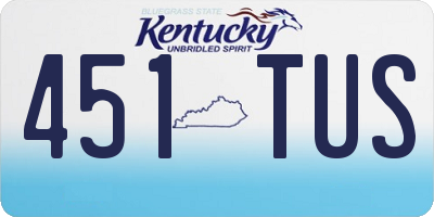 KY license plate 451TUS