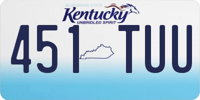 KY license plate 451TUU