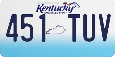 KY license plate 451TUV