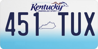 KY license plate 451TUX