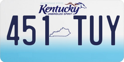 KY license plate 451TUY