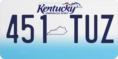 KY license plate 451TUZ