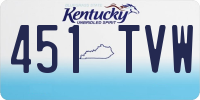 KY license plate 451TVW