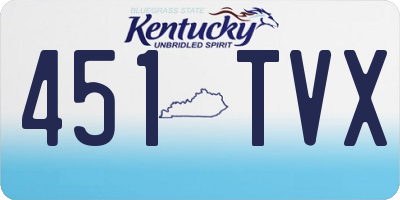 KY license plate 451TVX