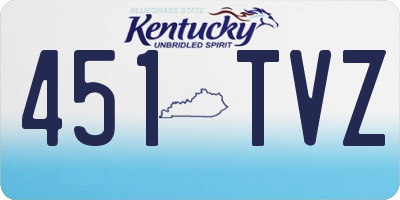 KY license plate 451TVZ