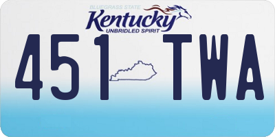 KY license plate 451TWA