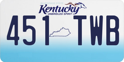 KY license plate 451TWB