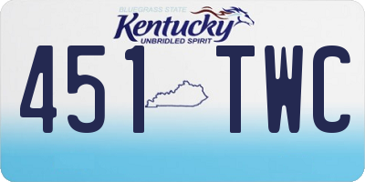 KY license plate 451TWC