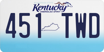 KY license plate 451TWD