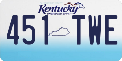KY license plate 451TWE
