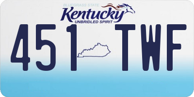 KY license plate 451TWF