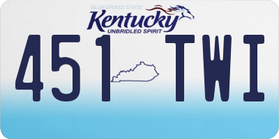 KY license plate 451TWI