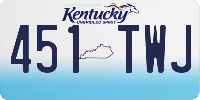 KY license plate 451TWJ