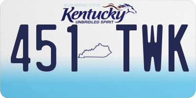 KY license plate 451TWK