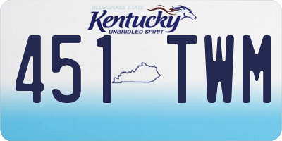 KY license plate 451TWM
