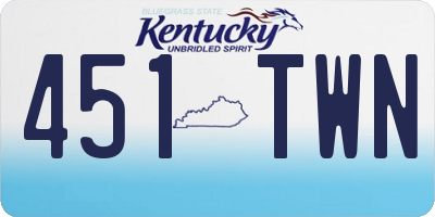 KY license plate 451TWN