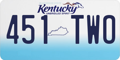 KY license plate 451TWO