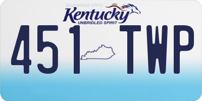 KY license plate 451TWP
