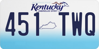 KY license plate 451TWQ