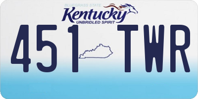 KY license plate 451TWR