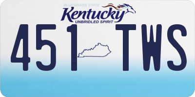 KY license plate 451TWS